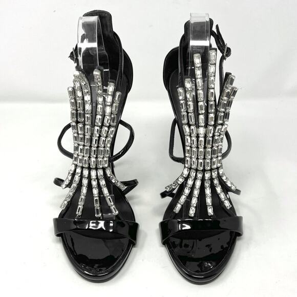Giuseppe Zanotti Crystal Black Patent Leather Sandals- Size 39 - Picture 1 of 9